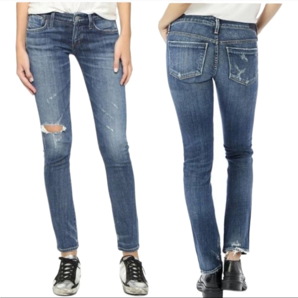 AGOLDE Chloe Low Rise Distressed Denim Jeans Y2K